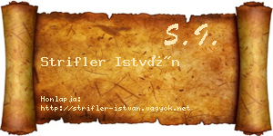 Strifler István névjegykártya